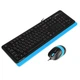 Комплект (клавиатура и мышь) A4Tech Fstyler F1010, USB, 1.5m, Black/Blue - изображение 4