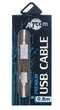 Дата кабель Atcom удлинитель USB 2.0 AM/AF 80см, белый, GOLD plated, блистер - изображение 5