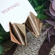 Сережки Xuping Jewelry довжина 2.2см ширина 1.6см медичне золото позолота 18К с1581 - зображення 2