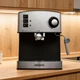 Электрическая кофеварка рожковая объемом 1.6 л ARDESTO Steel Collection YCM-E1600 настольная кофемашина с ручным капучинатором для молотого кофе из нержавеющей стали 850 Вт Серебристо-черный - изображение 2