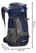 Туристичний рюкзак Springos 60 L survival kemping з свистком Темно-синій (5907719484426) - зображення 11