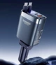 Автомобильное зарядное устройство от прикуривателя 12-24V 4в1 Toocki CC42 105W для телефона планшета в авто USB Выдвижной кабель 2 Type-C PD PPS 75см индикатор напряжения Зарядка автомобильная распределение мощности Black - изображение 4