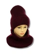Женский вязаный комплект шапка + снуд Жанна (One-Size) Бордовый - изображение 2