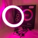 Кільцева LED лампа RGB MJ45 Ring 45 см комплектація адаптер із вбудованим кабелем, тримачі для телефону, пульт - зображення 8