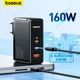 Сетевое зарядное устройство BASEUS GaN5 Pro 160W (2 Type-C + 1 USB) с кабелем - изображение 1