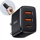 Адаптер сетевой BASEUS CCXJ-E01 2USB Type-C 30W 3A PD QC Black - изображение 1