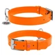 Ошейник для собак кожаный Waudog Glamour с QR паспортом M 20 мм х 30-39 см Оранжевый (32934 Col) - изображение 2