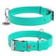 Ошейник для собак кожаный Waudog Glamour с QR паспортом M 20 мм х 30-39 см Ментоловый (329313 Col) - изображение 2