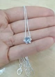 Цепочка женская с прозрачным кулоном камешом в оправе Fashion Jewelry Серебристая 15390 - изображение 7