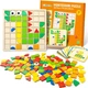 Деревянная головоломка танграм для детей Commodum Montessori, геометрические фигуры, 120 элементов - изображение 1