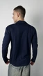 Поло чоловіче з довгим рукавом трикотаж синє, 2XL;3XL - изображение 4