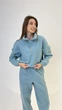 Костюм жіночий світшот та брюки трикотаж фліс блакитний, L;XL - зображення 3