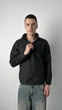 Світшот чоловічий зі стійкою трикотаж фліс чорний, L;XL - зображення 1