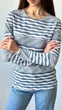 Тільник жіночий трикотаж блакитно-молочний, L;XL - изображение 2
