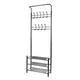 Вешалка‑стеллаж Malatec 192×65×29 см чёрный, 3 полки + 18 крючков - изображение 2