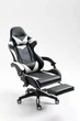 Профессиональное геймерское кресло Vecotti GT чёрно - белое Comfort с подставкой для ног - изображение 1