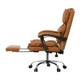 Офисное кресло Hanert Prestige Brown с подставкой для ног, премиальное, экокожа - изображение 3