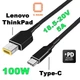 Кабель-переходник PD 100W Type-C на DC Square на 18.5-20V вольт 1.8 м для подзарядки ноутбука Lenovo ThinkPad Yoga Legion с триггером (1.8 метра) Power Delivery и другой техники от повербанка powerbank и зарядного устройства Ymiot - изображение 1