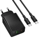 Сетевое зарядное устройство Borofone BAS76A Source PD30W+QC3.0 (1USB-A/1C) + кабель Type-C to Type-C (Black) (243715) - изображение 3