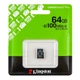 Карта памяти microSDXC (UHS-1) Kingston Canvas Select Plus Gen3 64Gb class 10 А1 (R-100MB/s) Black - изображение 2