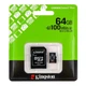 Карта пам'яті microSDXC (UHS-1) Kingston Canvas Select Plus Gen3 64Gb class 10 А1 (R-100MB/s) з адаптером Black - зображення 2