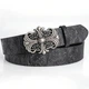 Ремінь з пряжкою Хрест в стилі Chrome Hearts 130 см з тисненням унісекс (PU шкіра) в стилі панк рок готика y2k sk8 Hip hop - зображення 1