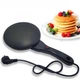 Электроблинница CREPE MAKER 600 Вт 20 см с антипригарным покрытием и емкостью для теста Черная для быстрого приготовления блинов - изображение 1