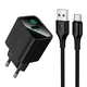 Адаптер мережевий HOCO C to C cable Excellent single port charger with digital display set CS81A |1USB, QC, 18W/3A| - изображение 1