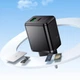 Адаптер сетевой HOCO Smart multi-protocol charger C157A |1USB\1Type-C, PD/QC, 30W/3A\Black - изображение 8