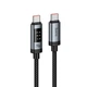 Кабель HOCO U148 Lord digital display charging data cable Type-C to Type-C 240W 5A 1.2m Black - зображення 1