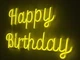 Неоновая вывеска Happy birthday 510x310 Лимон-желтый - изображение 4