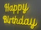 Неоновая вывеска Happy birthday 510x310 Лимон-желтый - изображение 6