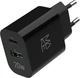 Зарядний пристрій мережевий Make 20W Type-C PD3.0 + USB QC4.0 Black (MCW-2021BK) - зображення 1