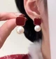 Сережки делікатні підвіски 2.2х1.2 см jewelry Бордові - зображення 8