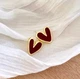 Сережки делікатні Серденька jewelry Бордові - зображення 3
