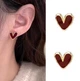 Сережки делікатні Серденька jewelry Бордові - зображення 4