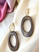 Серьги женские Длинные деревянные подвески Овал jewelry Коричневый - изображение 3
