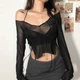 Кофтинка з відкритими плечима Honey Fashion Accessories XS/S/M чорний (50к014) - изображение 3