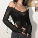 Кофтинка з відкритими плечима Honey Fashion Accessories XS/S/M чорний (50к014) - изображение 4