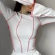 Лонгслів у рубчик з відкритими швами Honey Fashion Accessories XS/S білий (50к018) - зображення 1