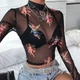 Прозора сітчаста кофта-гольф із принтом янголів xs/s чорний (50r002) - зображення 4