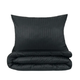 Простирадло 200х220см страйп сатин Ярослав №08 чорний - зображення 2