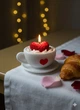 Ароматизована свічка горнятко кохання, 140 г, еко віск, ручна робота - зображення 4