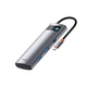 USB-хаб Baseus Metal Gleam Series 7-in-1 Multifunctional Type-C HUB Docking Station Gray (Type-C to HDMI*1+USB3.0*2+USB-C*1+PD*1+SD/TF*1) - зображення 2