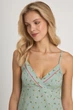 Рубашка хлопковая ночная женская на тонких бретелях GREEN MEADOW LDK 118/18/03k XL Мятный - изображение 2
