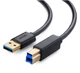 Кабель UGREEN US210 USB 3.0 AM to BM Print Cable 2m (Black）(UGR-10372) - зображення 1