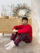 Пижама мужская теплая "Winter Holiday" без принта 2XL клеточка красно-синяя KMW20/1 - изображение 4