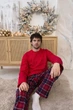 Пижама мужская теплая "Winter Holiday" без принта 2XL клеточка красно-синяя KMW20/1 - изображение 7