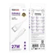 Кабель для зарядки та передачі даних USB Borofone BX121 Durable PD27W/3A Type-C to Lightning 1 метр White - зображення 3