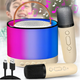 Бежевая Bluetooth колонка K52 для караоке, с RGB подсветкой - изображение 1